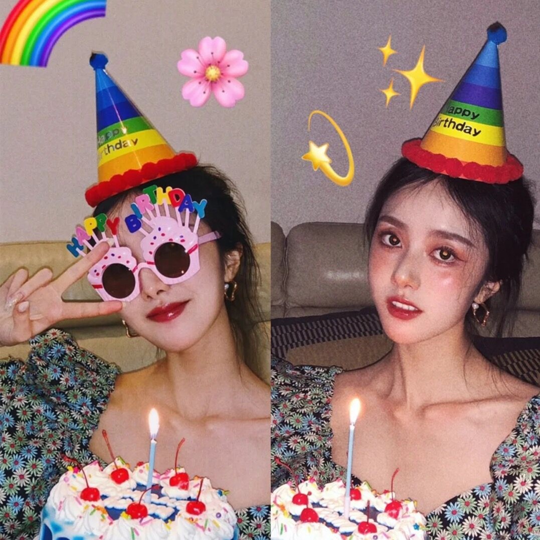 儿童生日帽成人宝宝周岁生日帽子蛋糕尖角派对帽聚会布置装扮用品