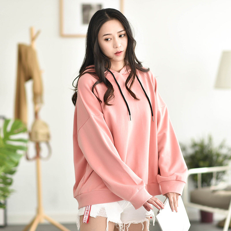 粉色卫衣女套头韩版宽松bf
