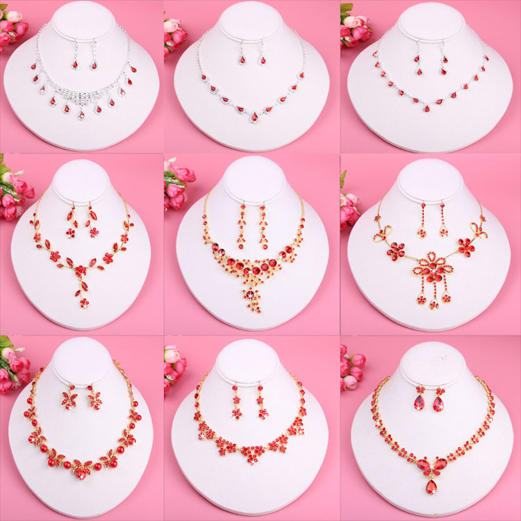 Bride jewelry marry gules Necklace Korean jewelry Necklace Earrings gules Wedding dress cheongsam Dress accessoriesin the Accessories/Fashion Jewelry, Necklace category - from Buy2taobao.com to provide professional Taobao agent buy service