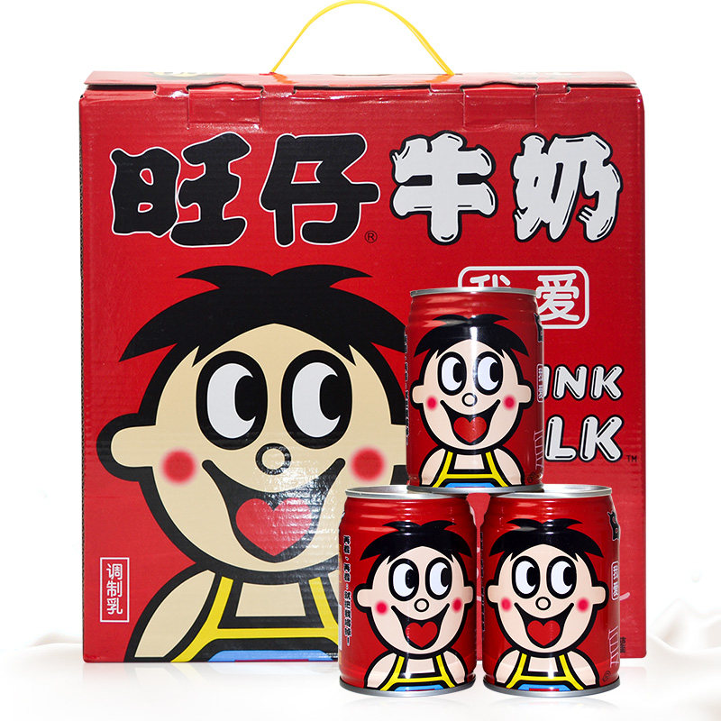 旺旺旺仔牛奶245ml*12罐/整箱铁罐饮料复原乳早餐牛奶批发包邮
