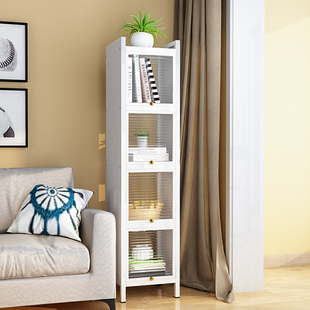 客厅置物架落地多层带门储物柜沙发旁电视旁靠墙小柜子杂物收纳柜