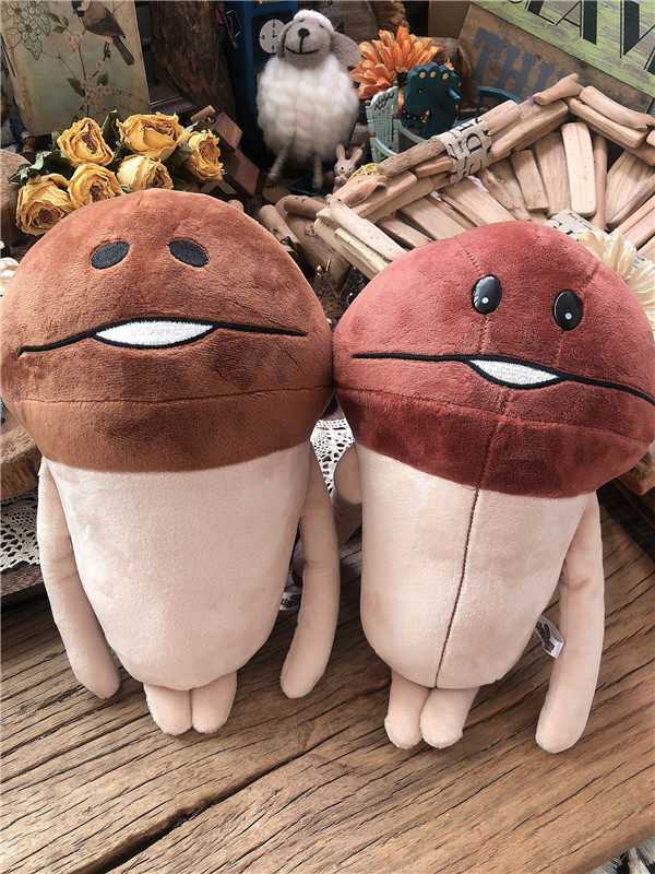 日单超柔面料身带颗粒滑子菇栽培蘑菇人方吉中号公仔 每个 高28cm