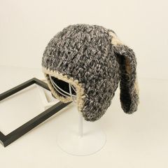 秋冬季兔耳朵毛线帽子女韩版甜美可爱针织帽韩国保暖加厚护耳帽潮