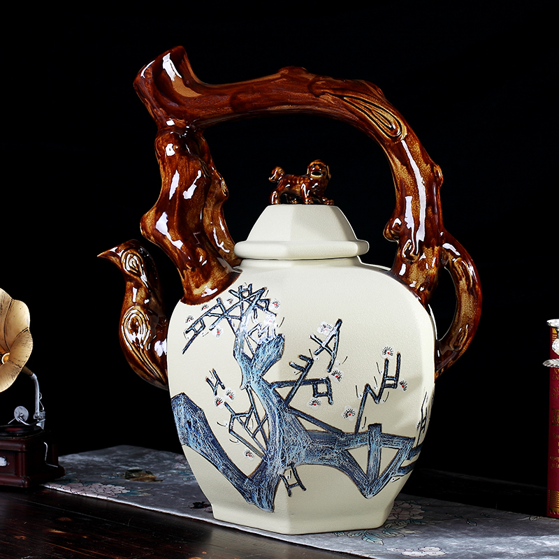 Large teapot manual Decoration Jingdezhen Ceramics originality To fake something antique a living room Wine cabinet ornament to ground Arts and Craftsin the Home accessories , Decoration category - from Buy2taobao.com to provide professional Taobao agent buy service
