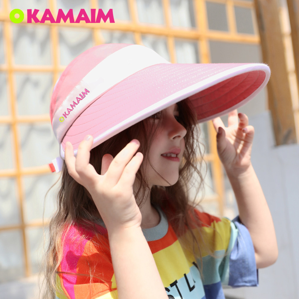 儿童遮阳帽夏天防紫外线太阳帽女童薄款渔夫帽宝宝防晒公主大帽檐
