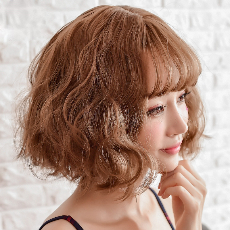 玉米烫假发女短发bobo韩国波波头圆脸全头套式短卷发蓬松自然网红