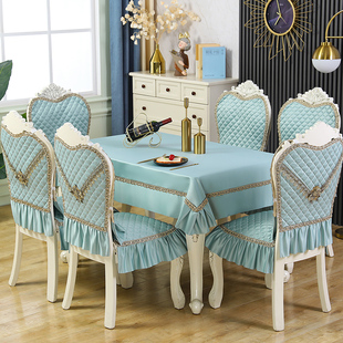 欧式凳子椅垫套装餐桌布靠背家用椅子套罩北欧坐垫布艺简约长方形