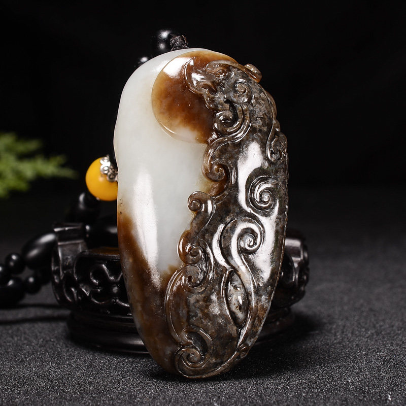 罕见黑糖沁【美女】和田玉黑糖白玉手把件 细润唯美超油 153.69g