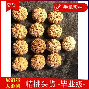 弥刻 收藏级七星7瓣24mm大爆肉矮桩尼泊尔大金刚菩提子手串黄皮