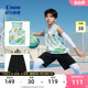 中国乔丹儿童篮球服套装男童2024夏季新款大童速干短袖短裤两件套