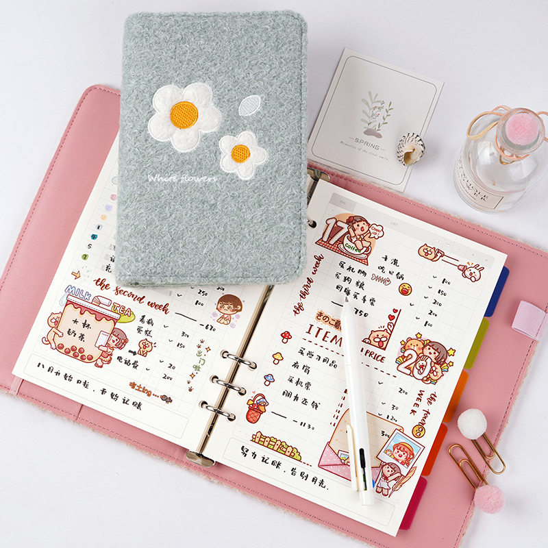 手帐本 日式 简约 复古 活页_活页手账本日系网红手