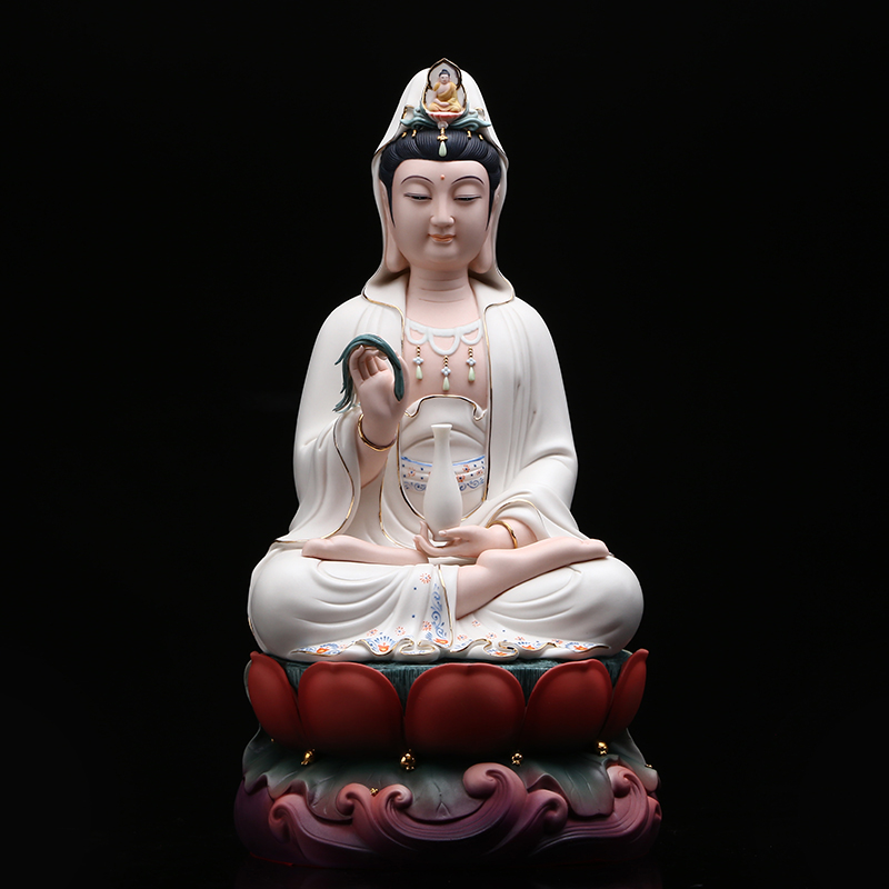 圆通工艺七宝莲店的优惠券大全—陶瓷南海观音菩萨佛像客厅家用居家