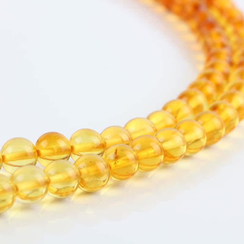 5mm 天然极品彩虹琥珀佛珠11.24克 t045