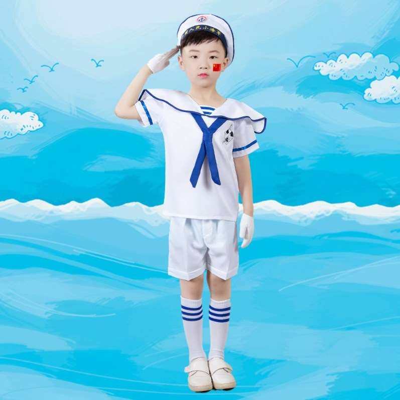 新款儿童小海军表演服男女童军装合唱服幼儿舞蹈军装服演出服套装