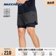 Skechers斯凯奇2024新款男款速干弹力梭织短裤透气舒适修身运动裤