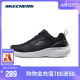 Skechers斯凯奇男鞋2024年新款跑步鞋软底减震透气黑色轻便运动鞋