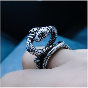 蛇型戒指复古图片