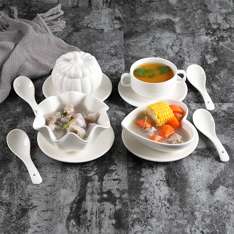 创意陶瓷甜品碗 西式点心碗汤碗 沙拉碗炖汤盅烘焙模具蒸蛋碗烤碗