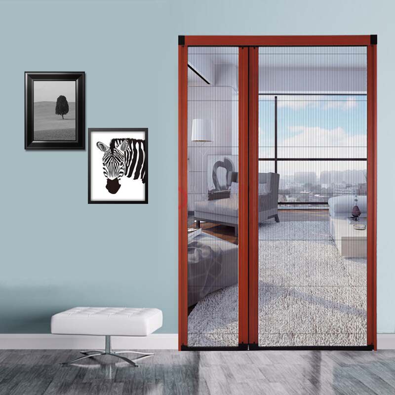 定制纱窗门铝合金伸缩无轨折叠隐形纱门可拆洗风琴推拉式家用防蚊