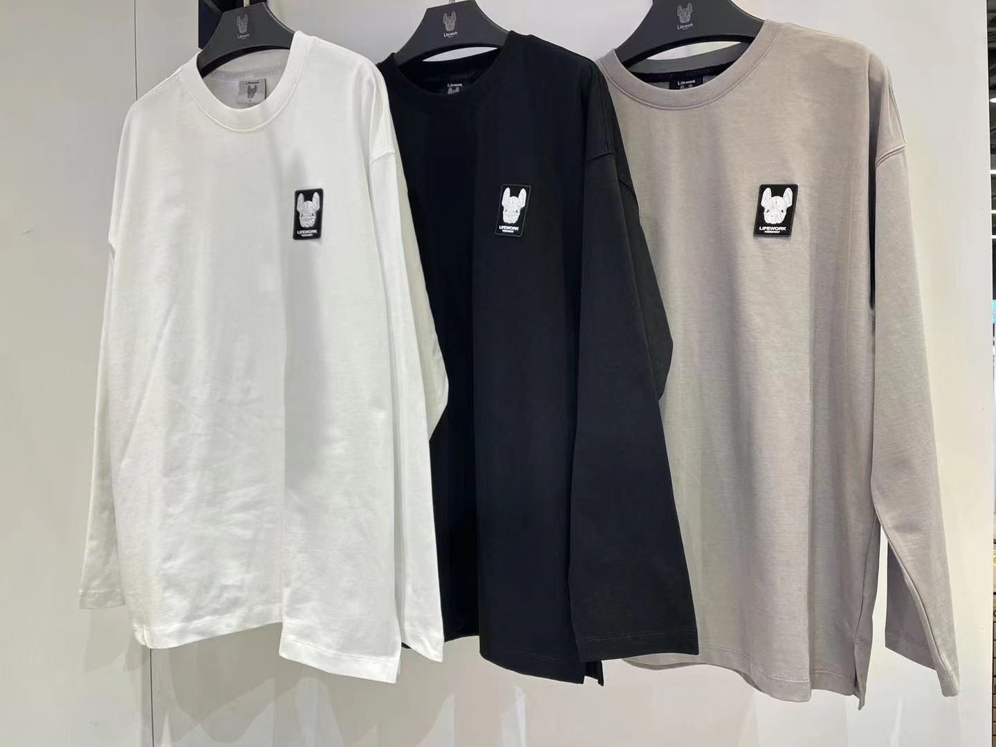 韩国正品lifework法斗狗长袖t恤打底宽松夏季新款