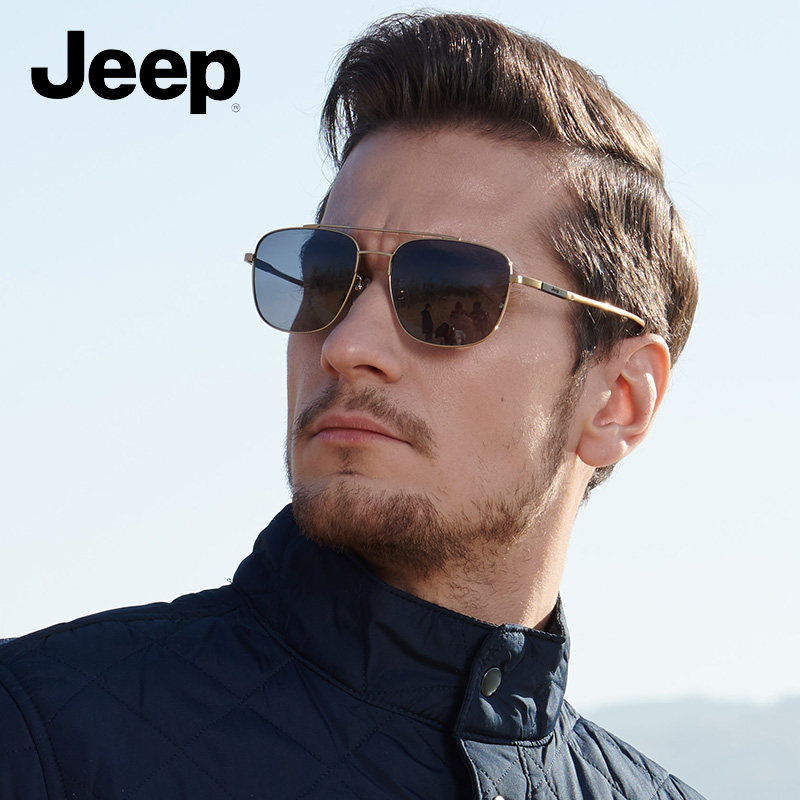 jeep大框太阳镜男偏光墨镜圆脸方形开车护目尼龙眼镜潮jeepa6289