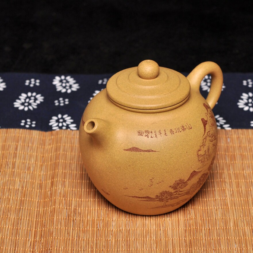 难度极高 著名紫砂陶艺家 陶岭 鼓圆