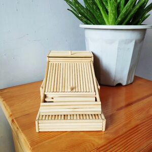 烟盒一次性筷子竹签diy竹制工艺品手工制作礼物摆件按压式烟盒