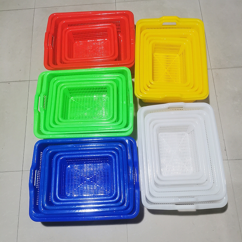 洗菜篮子塑料长方形熟料耐摔轻便沥水篮菜筐大号酒店厨房商用胶框