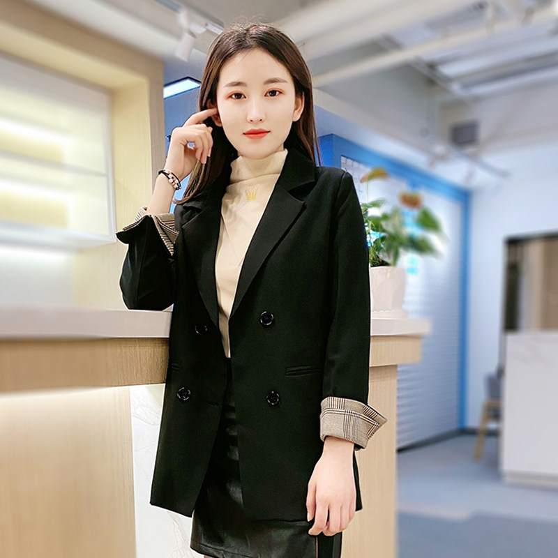 2021新款黑色小西装外套女春秋休闲韩版修身显瘦气质春季女士西服