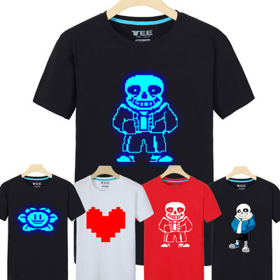 夜光传说之下t恤男二次元动漫周边cos衣服sans游戏undertale短袖售价