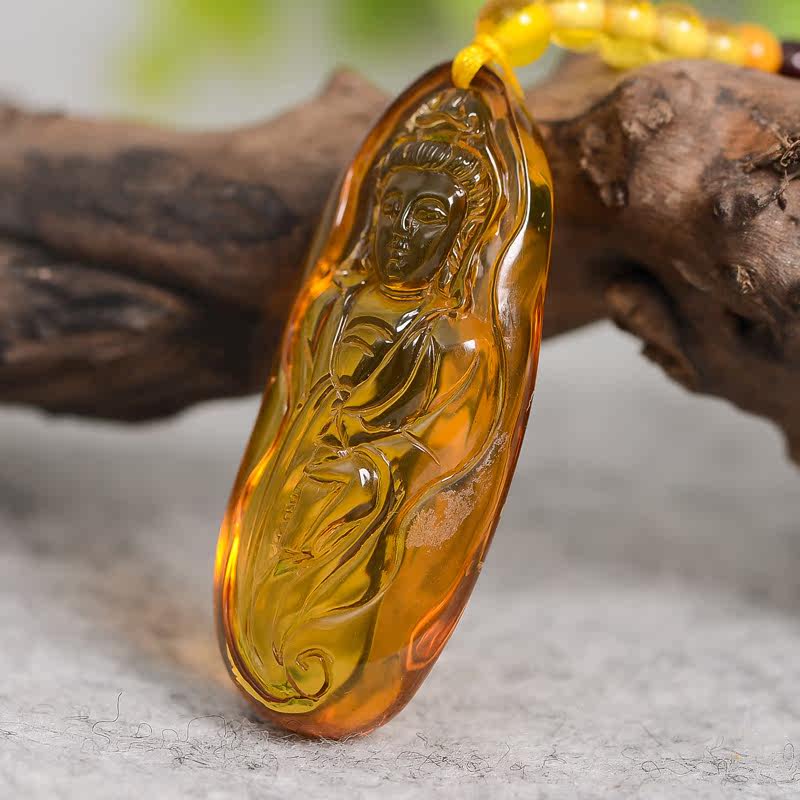 17.21g*4880〔福锦〕天然顶级琥珀蓝珀挂件