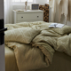 北欧简约水洗棉华夫格床上四件套全棉纯棉1.5m米被套床单民宿公寓