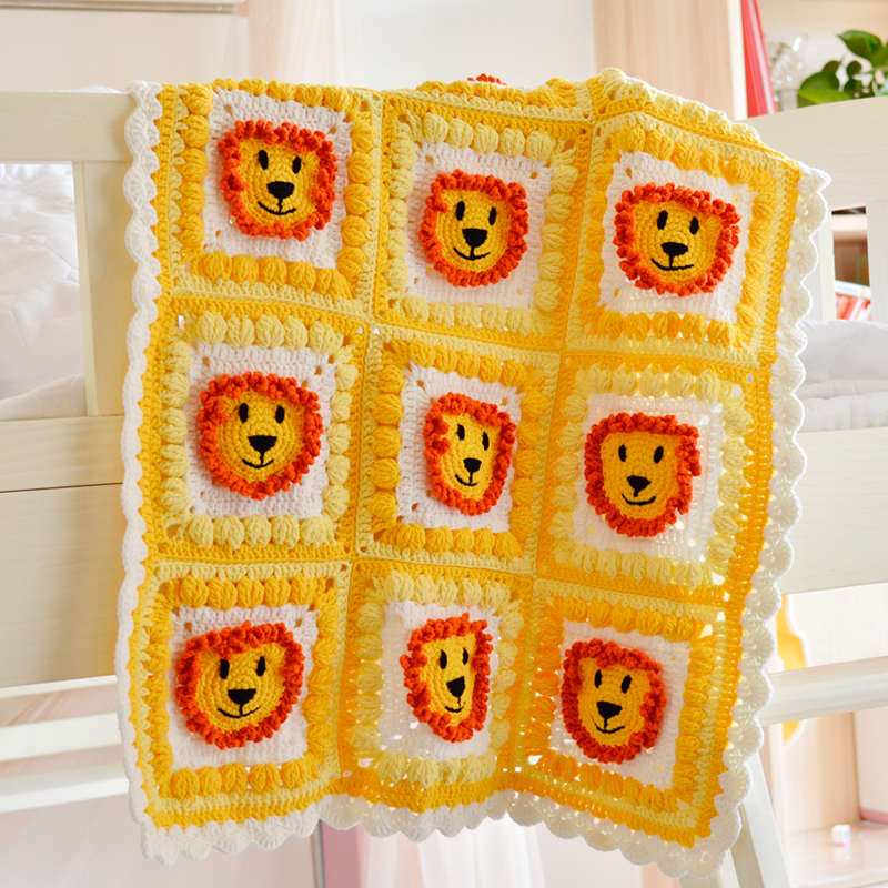 卡卡米妮动物毯子解闷手工宝宝毛线团4股盖毯diy钩针编织材料包