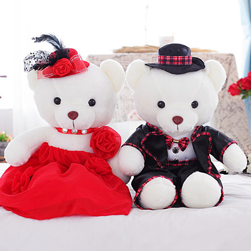 婚纱熊情侣公仔一对压床娃娃布玩偶毛绒玩具结婚礼物创意婚庆摆件