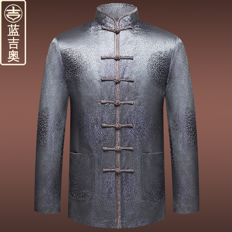 真丝唐装男桑蚕丝绸上衣中式男装高端禅意居士服喝茶服中国风外套在类目 男装, 民族服装(新), 唐装中 - 来自Buy2taobao.com提供专业的淘宝代购服务