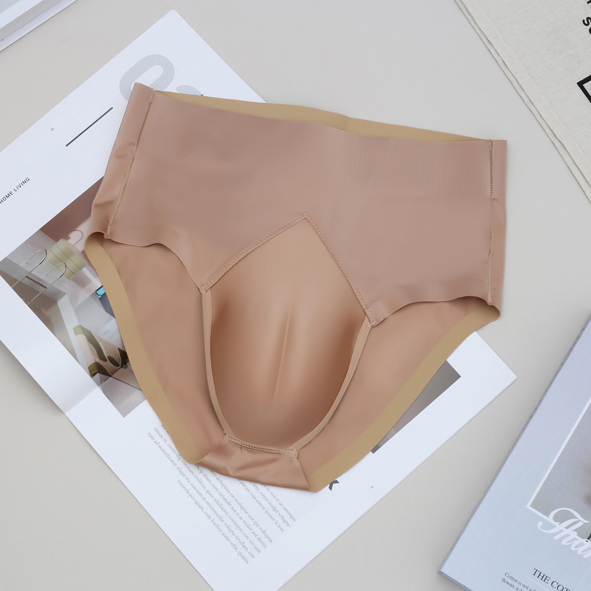 中腰伪娘内裤隐藏jj男士内裤丰阴假阴变性用品鲍鱼线紧身裤