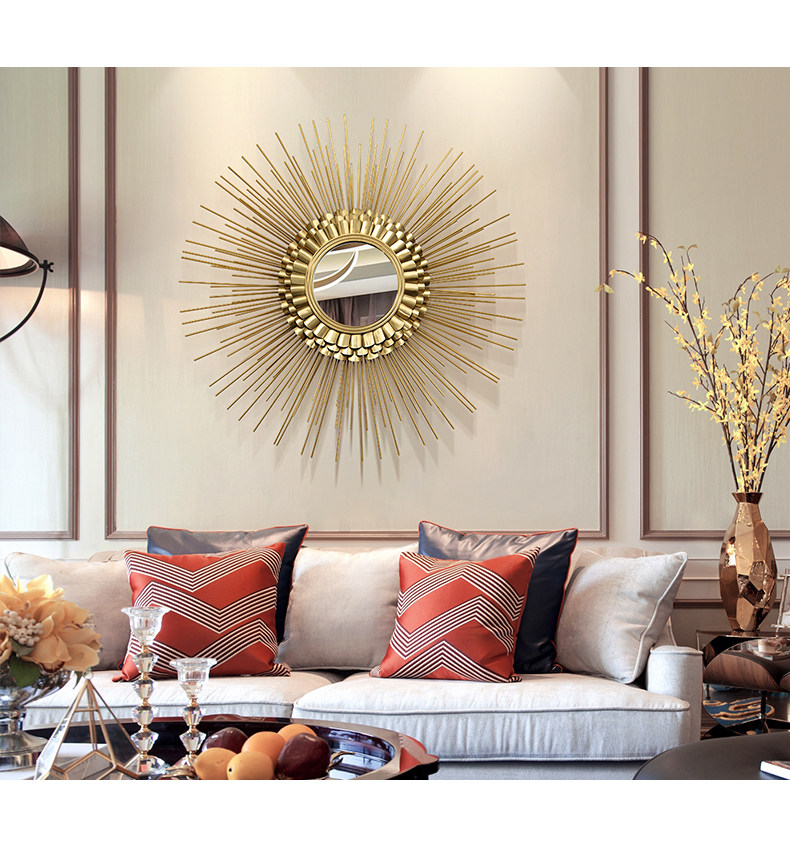 沙发墙_北欧创意壁饰金色轻奢挂饰客厅墙面墙壁沙发背景墙铁艺装饰品