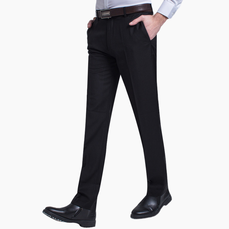 坠感西裤男春季修身休闲西装裤宽松商务职业直筒西服裤黑正装裤子