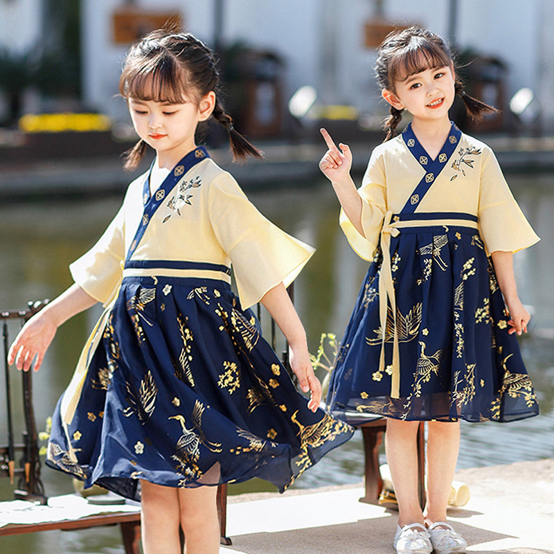 汉服女装儿童女童夏季薄款公主裙古风超仙中国风夏款大童女孩古装