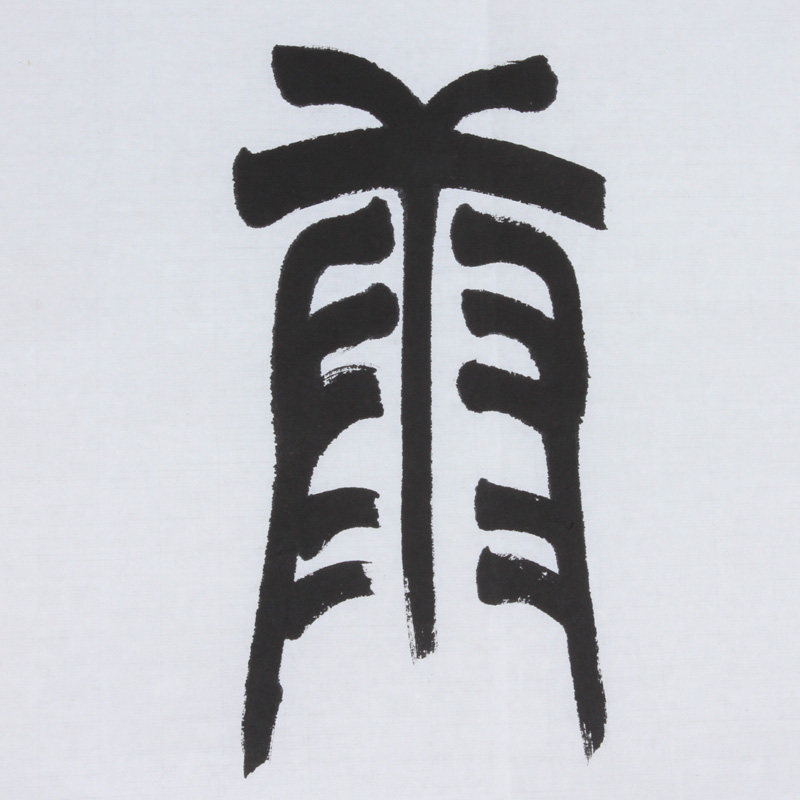 王凤岐《福寿康宁》水墨纸本篆书作品