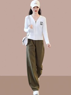 时尚套装女2024春秋季新款韩版小个子休闲时尚时髦洋气运动两件套