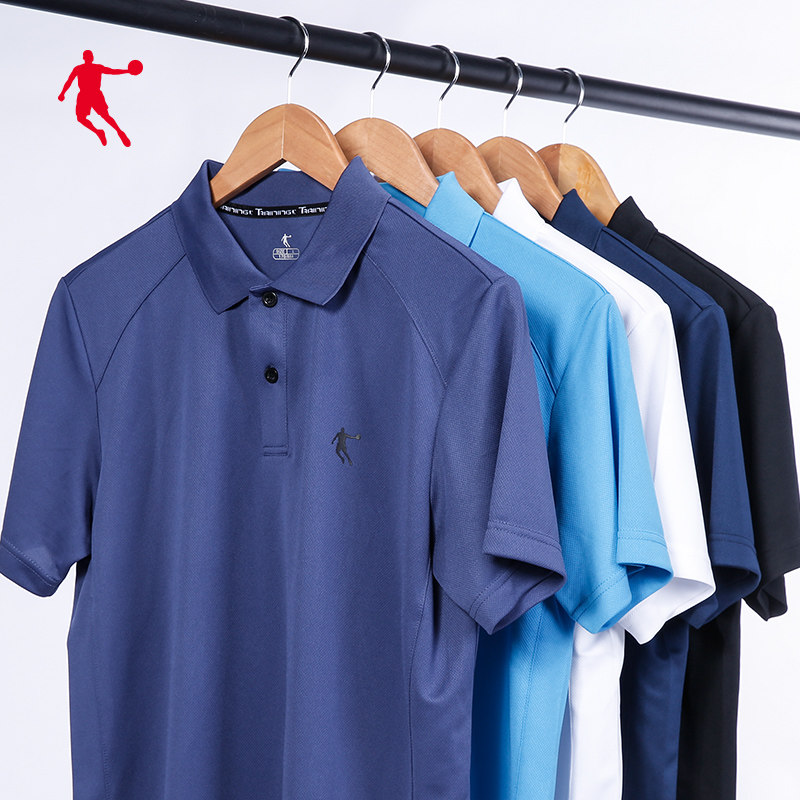 乔丹短袖t恤男2022春夏季宽松透气休闲上衣运动服速干翻领polo衫