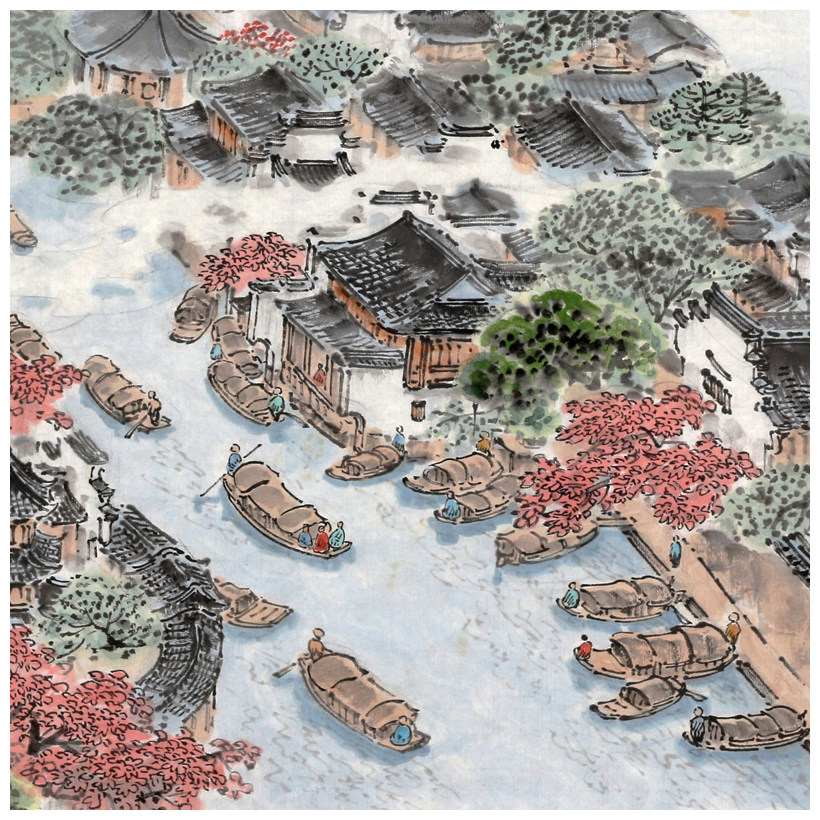 尚君砺《十里秦淮涌清波》(带合影) 金陵八家之一