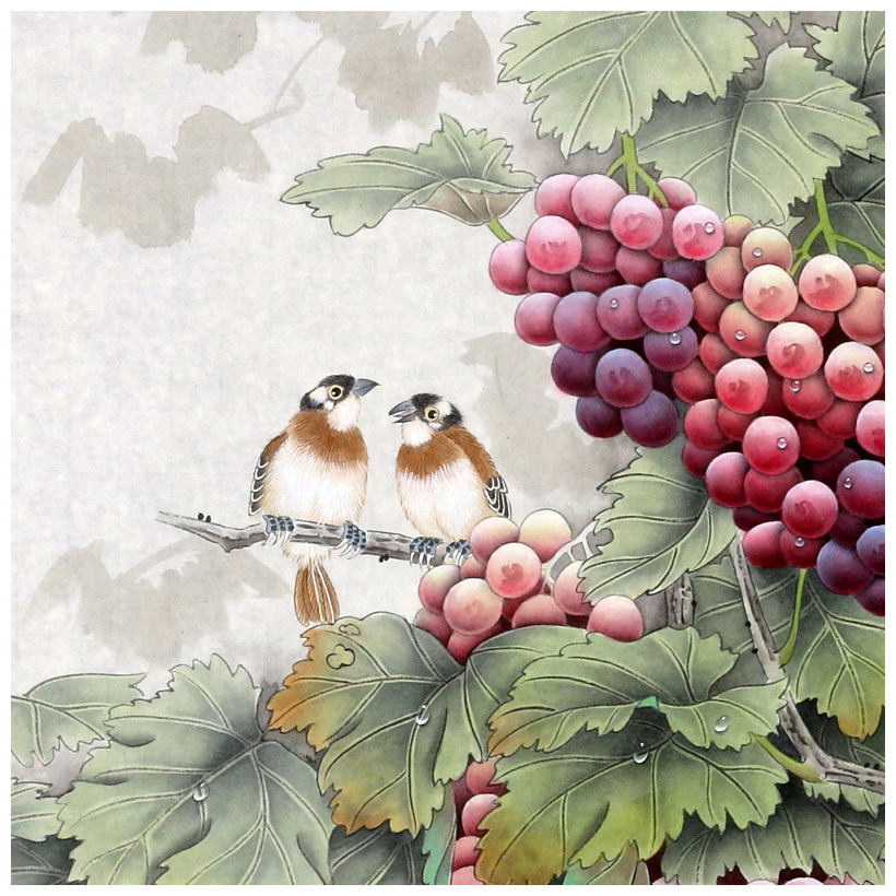 中国美院 李年生《清秋雀语晚露凝香》国家一级美术师