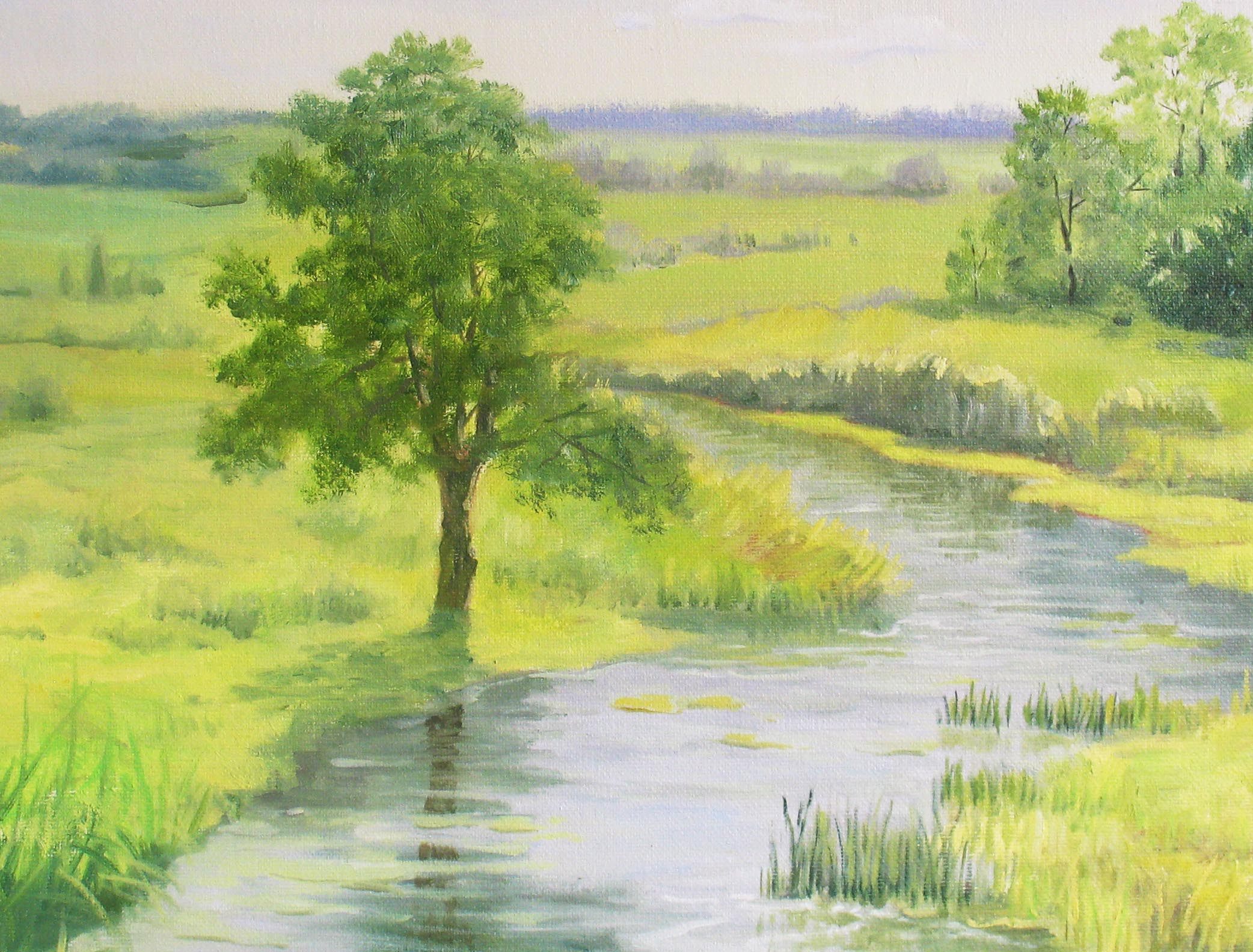 美院新锐 任克涛《河边》布面油画