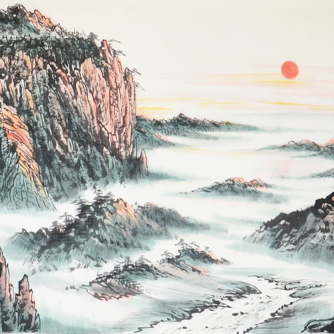 任兰欣《泰山光辉》70*238cm国画山水