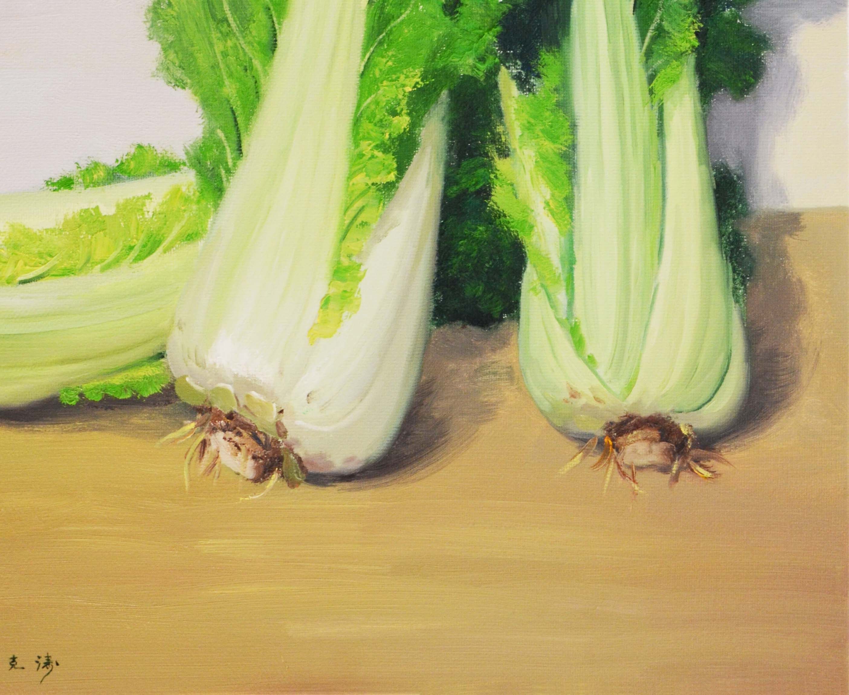 任克涛《玉白菜》布面油画