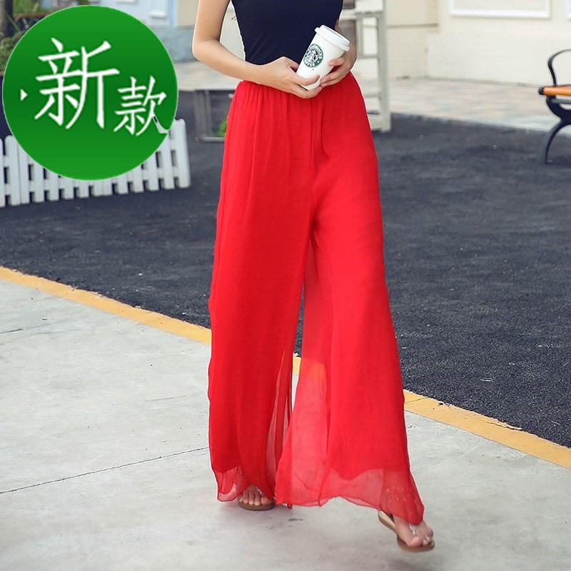 夏季女士阔腿裤长款牛仔薄清仓夏季沙滩裤度假宽松大码高腰v裙裤在类目 女装/女士精品, 裤子, 休闲裤中 - 来自Buy2taobao.com提供专业的淘宝代购服务