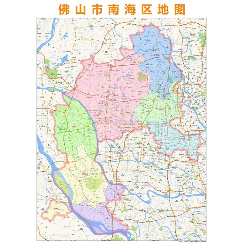 佛山市南海区行政区划地图高清定制2020城市街道交通办公会议室