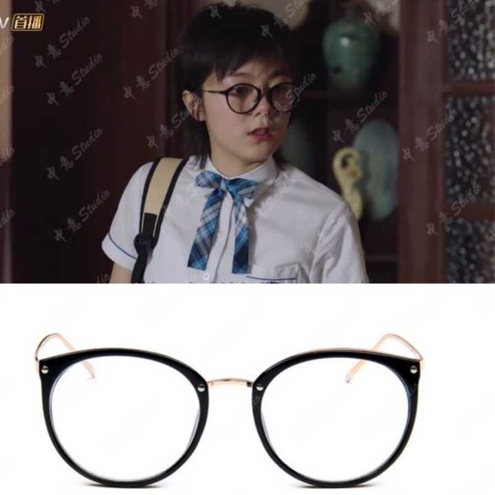 少年派林妙妙同款眼镜复古黑框平光镜女韩版潮圆框无度数镜架学生图片